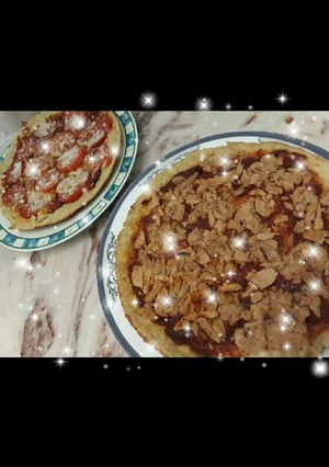 صورة لوصفة بيتزا الشوفان السائلة بالمقلاة 😙رووووعة 💯