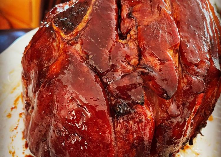 Simple Way to Prepare Super Quick Homemade Honey brown sugar glazed ham