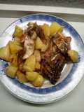 Pollo al forno al vino bianco con patate