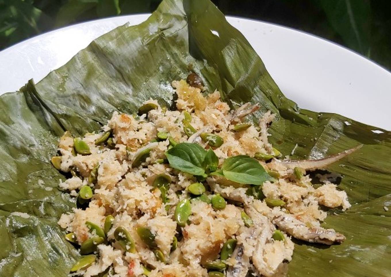 Botok Lamtoro Ikan Teri