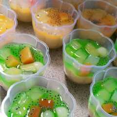A picture of Pudding cocktail buah ala Mum Rorris.
