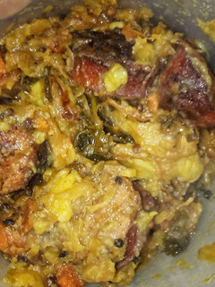 A picture of Kielbasa, Stout and Sauerkraut Stew.