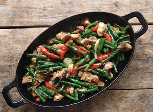 Foto resep Oseng Kacang Panjang dan Brutu Ayam