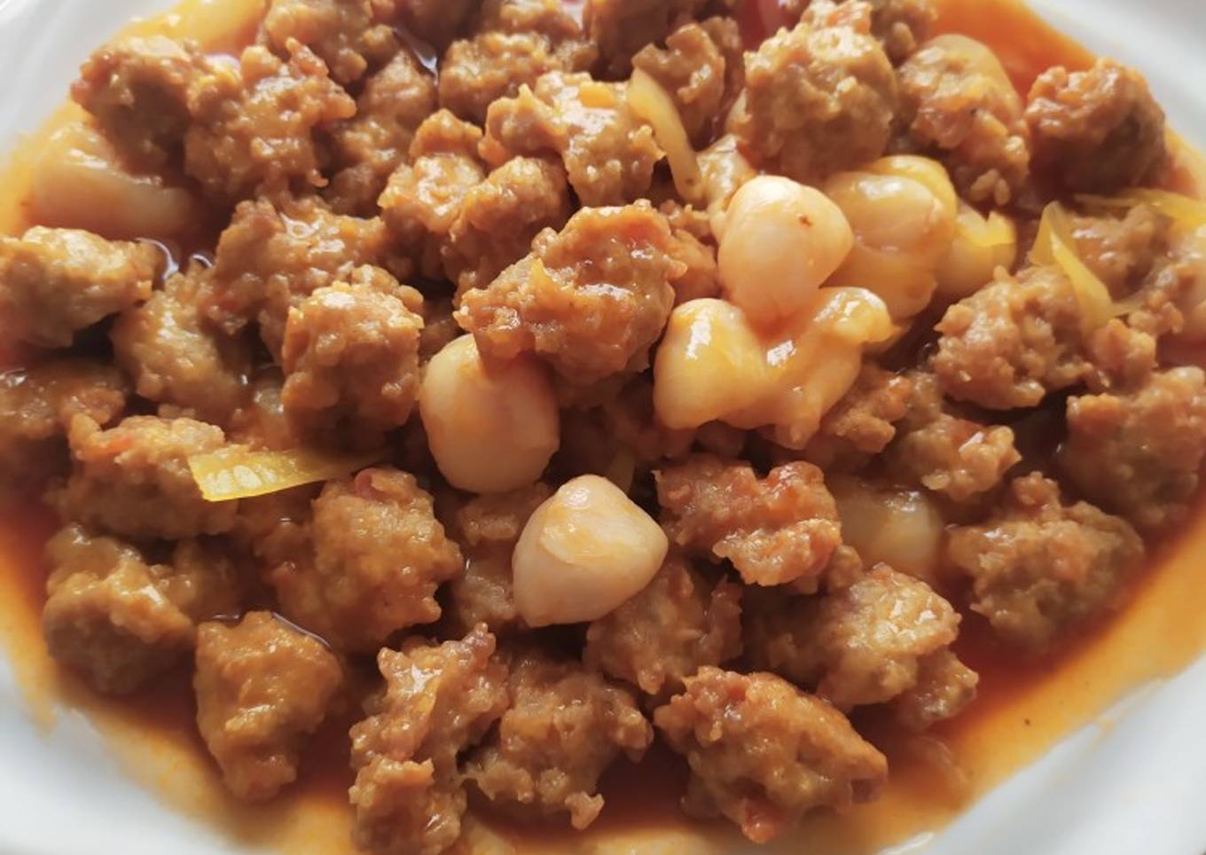 Pork & Prawn Balls in Lychee Sweet and Sour Sauce