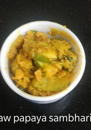 A picture of Raw papaya Sambhariya.