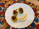 Chutney filled potato bites