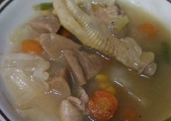 Cara Praktis Membuat Sayur sop ayam bakso, Lezat Sekali