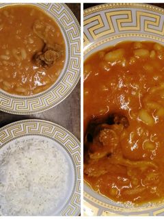 صورة لوصفة فاصوليا وتمن او رز