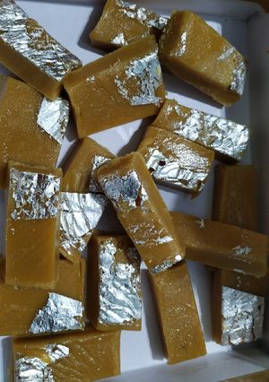 A picture of Mohan thal mithai.