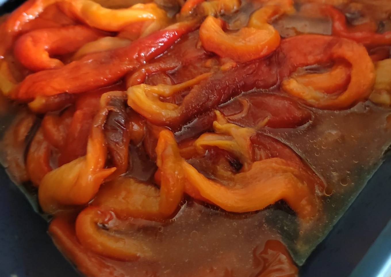 Pimientos morrones asados en freidora de aire
