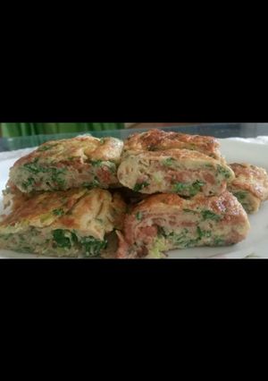 Foto resep Omlete kornet daun kelor