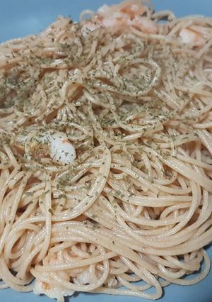 Una foto de Spaghetti con gambas
