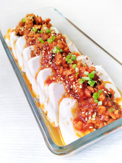蒸豆腐拌韓式辣醬肉碎 的食譜成品照片