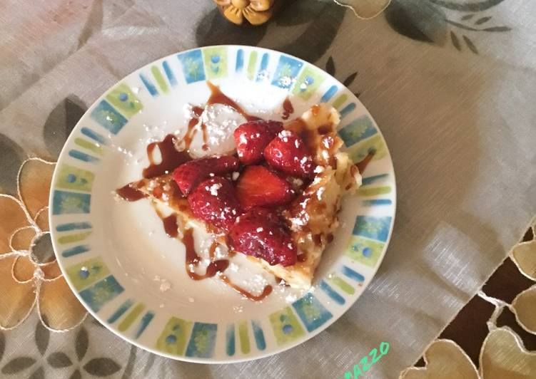 Sfoglia con panna cotta veg e fragole