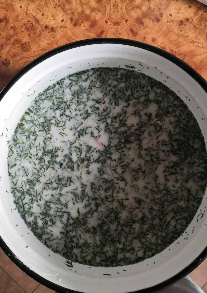Простая окрошка на сметане