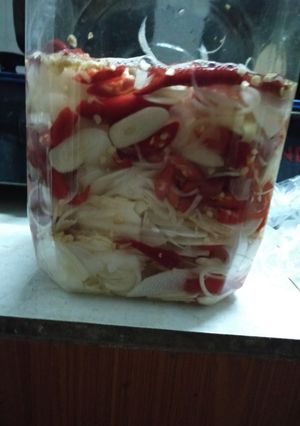Hình của món Măng ngâm ớt.