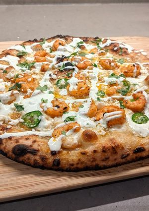 A picture of Shrimp Taco Inspired Pizza.