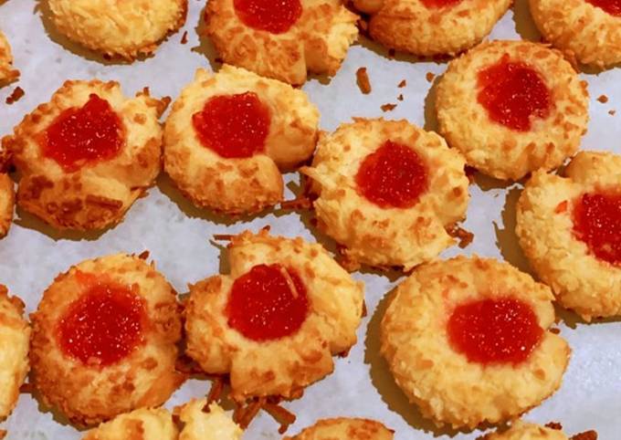 Strawberry thumbprint cookies