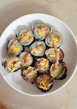 Hình của món Cơm cuộn eat clean.