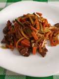 Spaghetti with Stir-Fried Vegetables and Soy Sauce