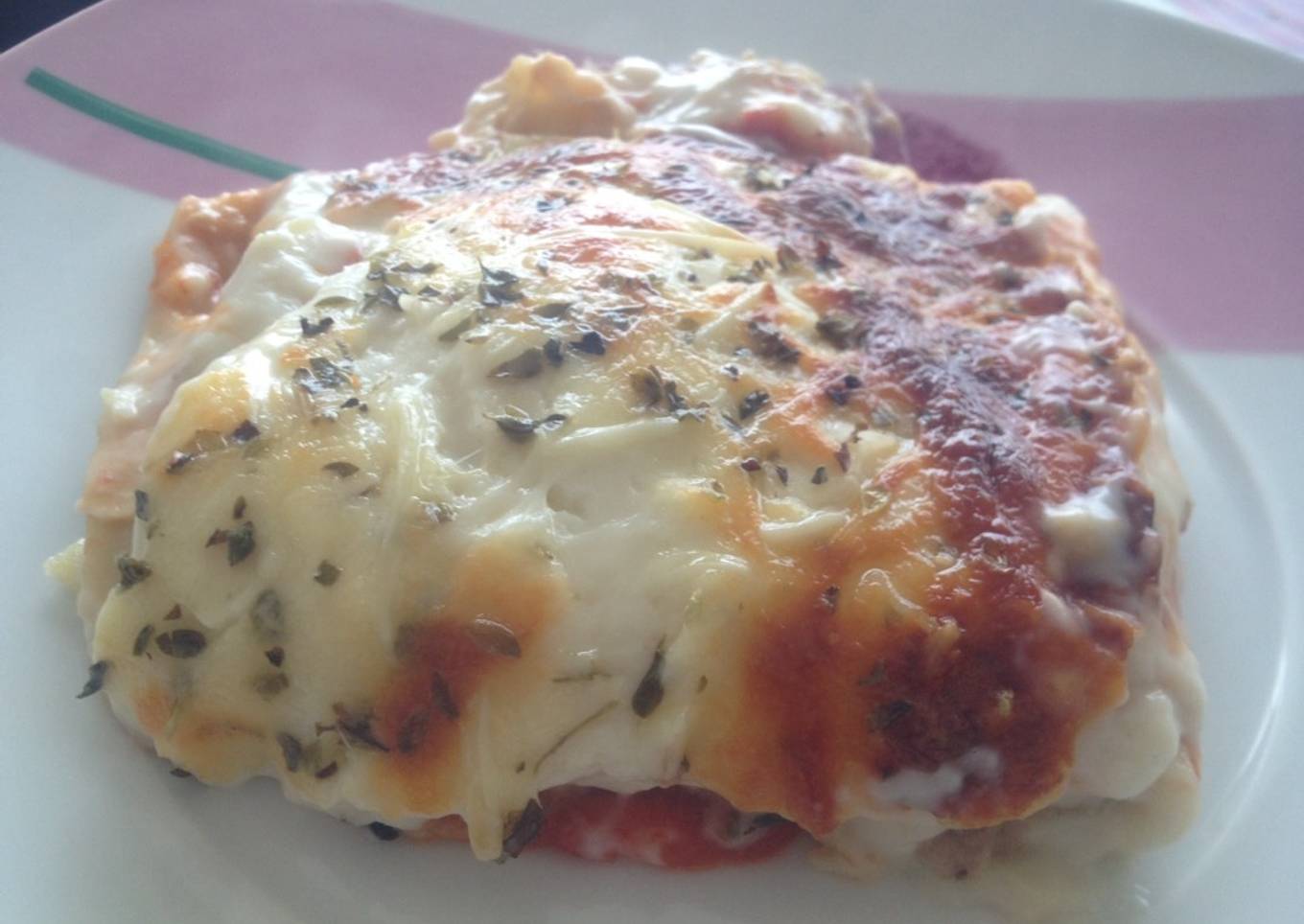 Canelones de pollo con manzana y cebolla