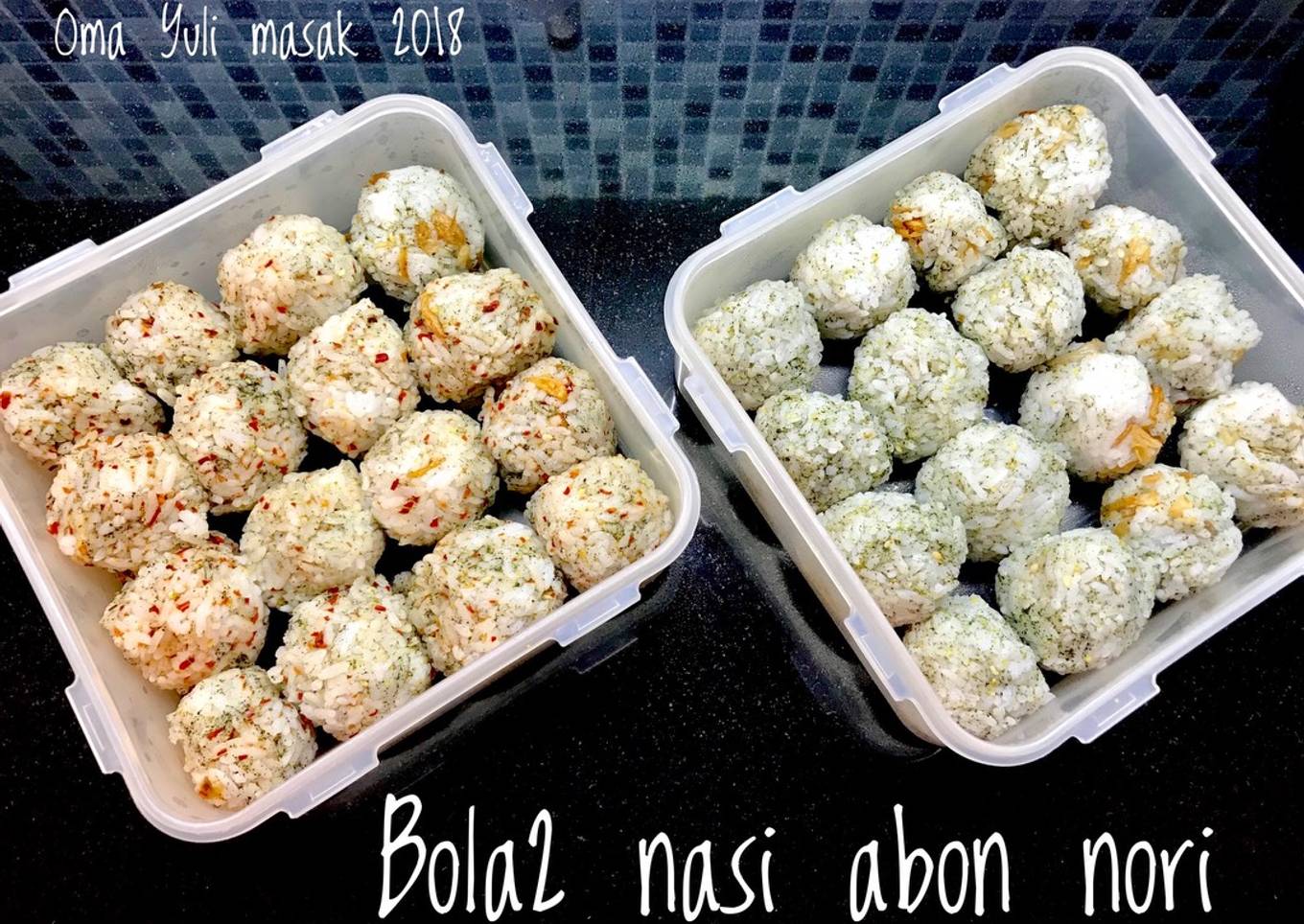 Bola2 Nasi Abon Nori dan Boncabe