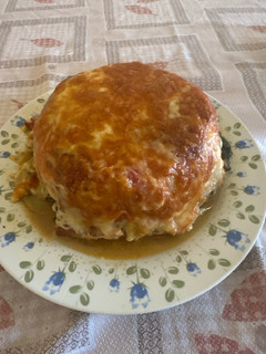 Una foto de 628. Tarta de carne, setas y queso (principal carne)