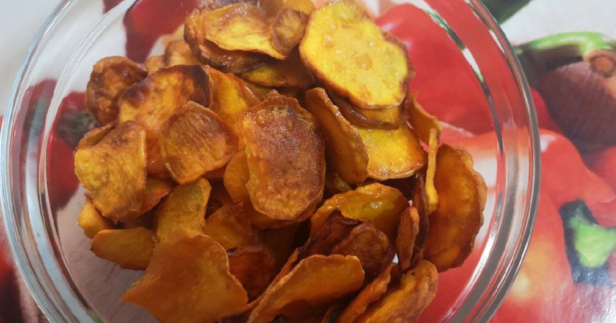 Camotes fritos tipo chips Receta de Romy Repetto- Cookpad