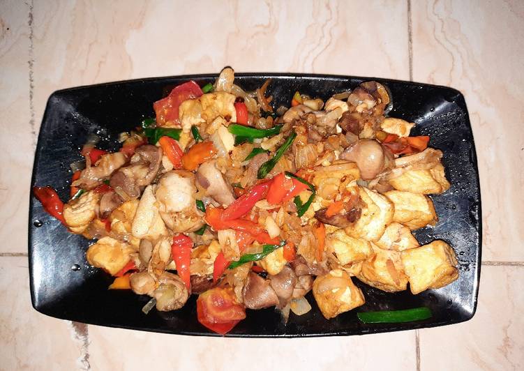 Proses Membuat Oseng Tahu Ampela Pedass Maknyuss 🥰 yang mudah