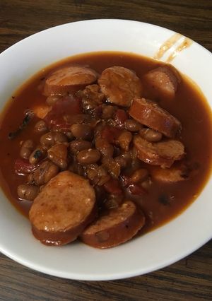 A picture of Instant pot beans and weenies.
