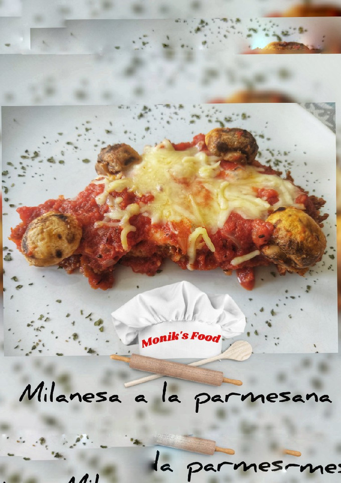 Una foto de Milanesa de pollo a la parmesana