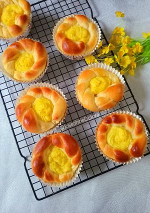 Foto resep Custard bread metode yudane mix metode sponge and dough