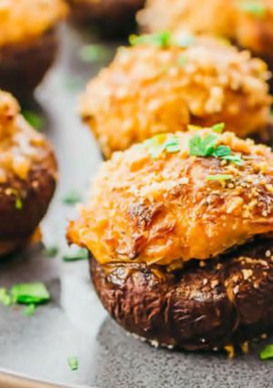 A picture of Enchanting keto crab stuffed mushrooms.