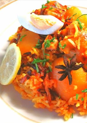 Una foto de Biryani de Pollo (Arroz, Comida India)