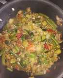 Verduras con soja texturizada y curry