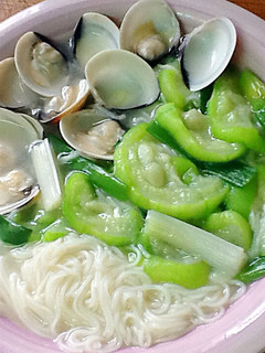 絲瓜蛤蠣麵線 的食譜成品照片