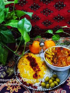 عکسی از دستور خورش قیمه بادمجان مجلسی