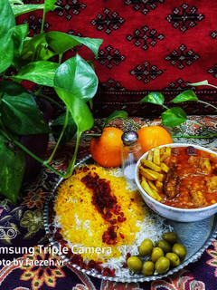 عکسی از دستور خورش قیمه بادمجان مجلسی