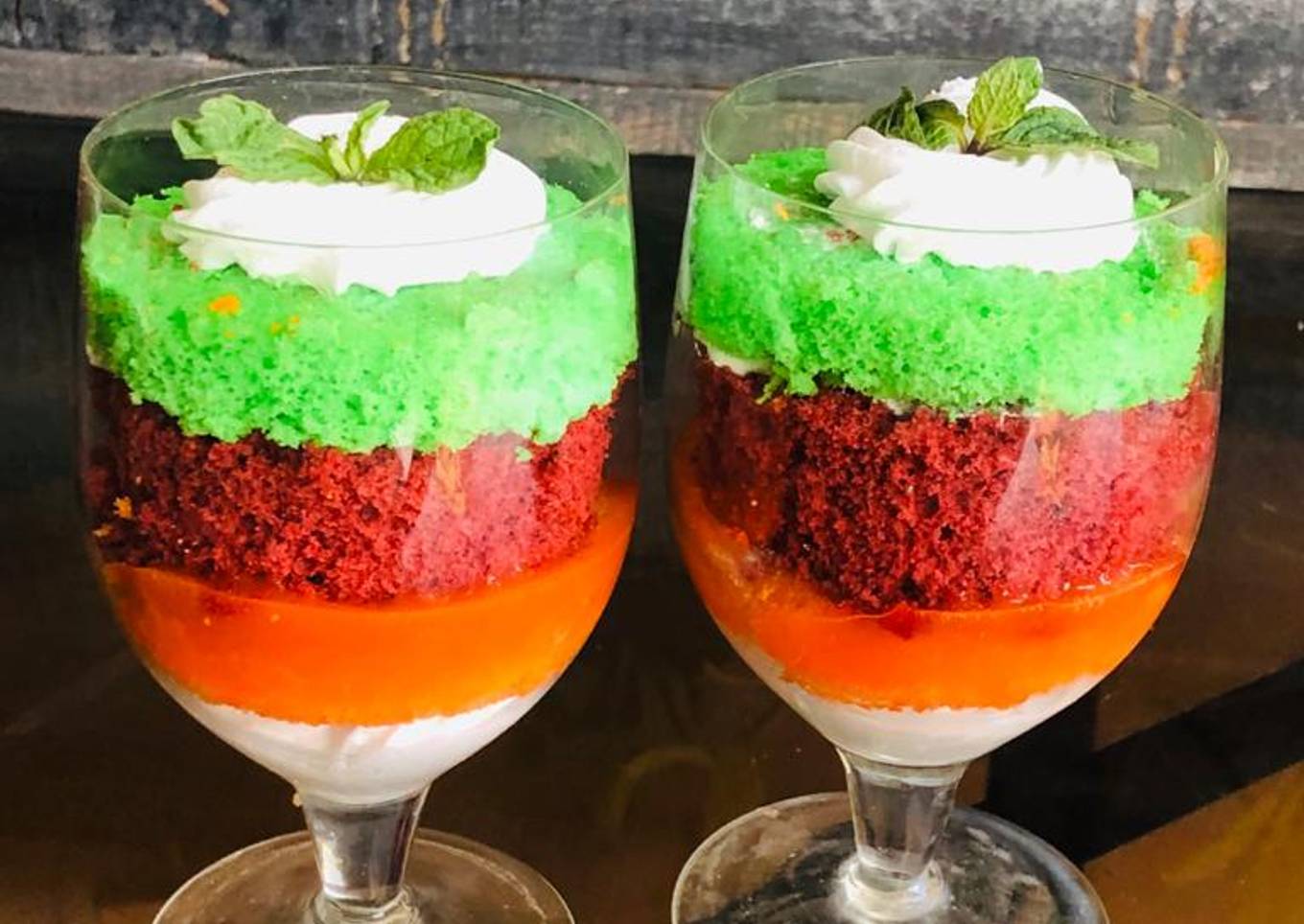 Rainbow Cake in Glass