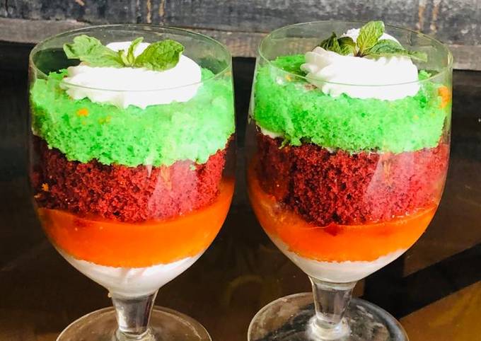 Recipe of Speedy Rainbow Cake in Glass