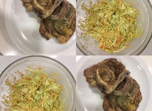 Una foto de Osobuco con ensalada de repollo