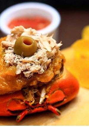 Una foto de Carapachos de cangrejos rellenos