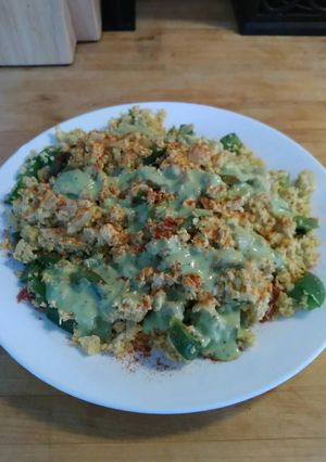 A picture of Mexican scrambled eggs.