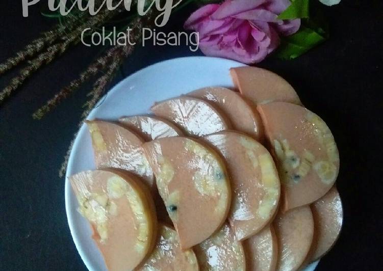 Cara membuat Puding coklat pisang  Mudah