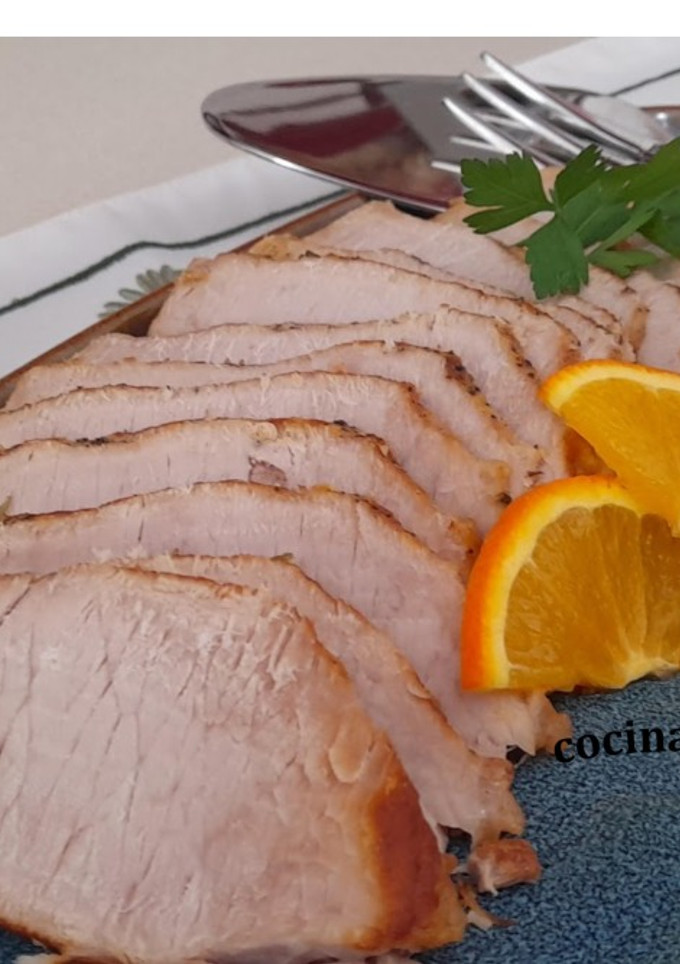 Una foto de Lomo de cerdo a la naranja -en olla rápida-