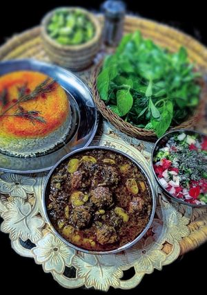 عکسی از دستور خورشت شوید باقالی با گوشت چرخ کرده
