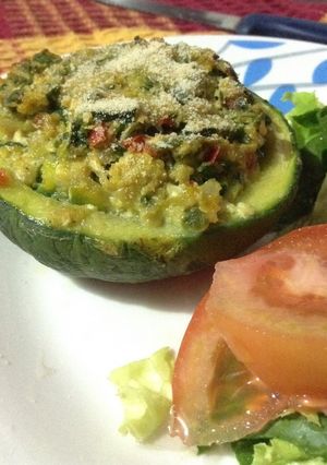 Una foto de Zapallitos rellenos de acelga