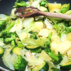 A picture of Pan fried veges.
