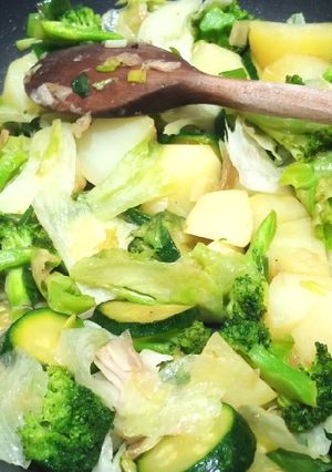 A picture of Pan fried veges.