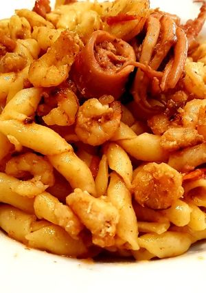 A picture of Busiate with Seafood.